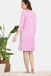 Zivame Hide N Seek Knit Cotton Knee Length Nightdress - Candy Pink — thumbnail 4
